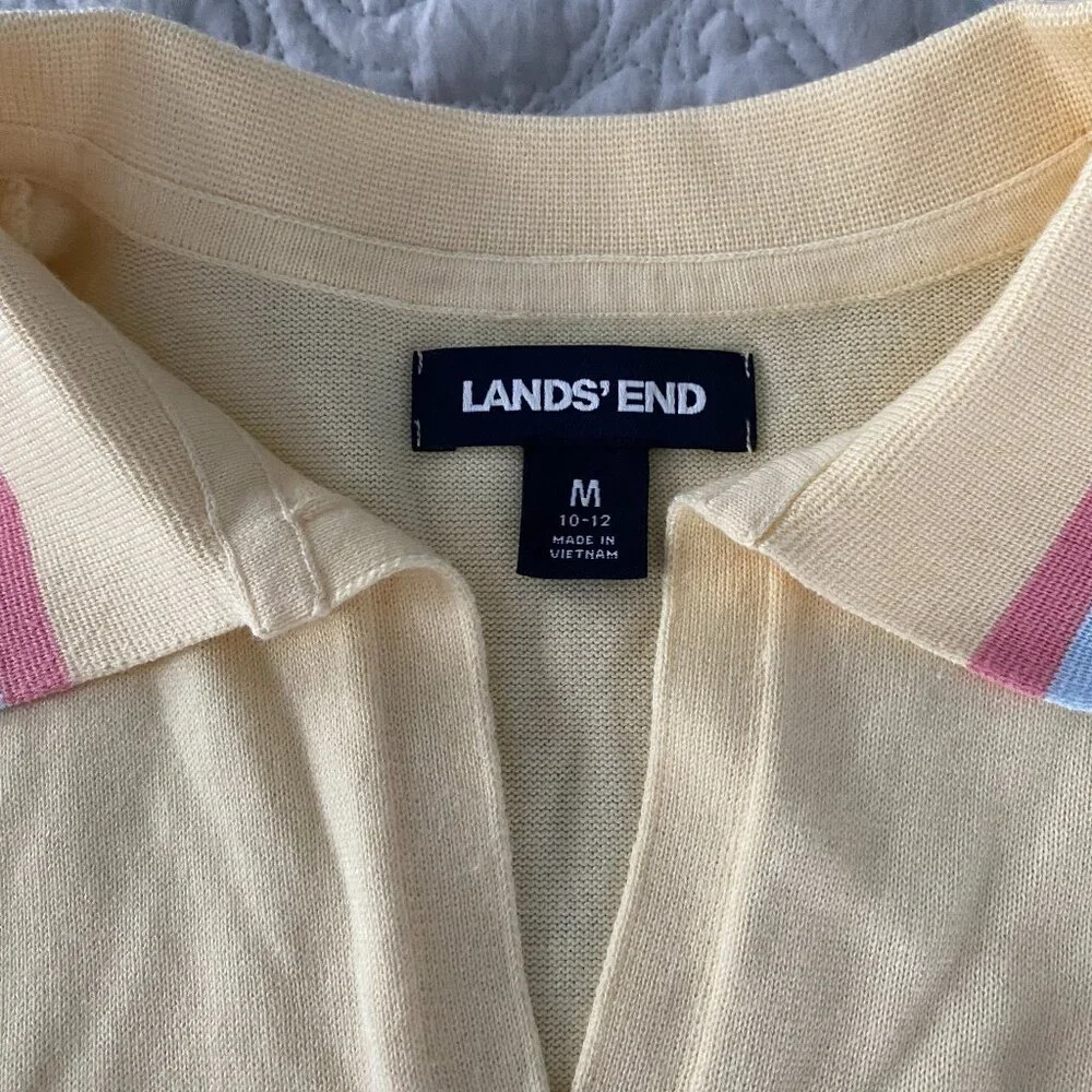 NWOT Lands End Short Sleeve Collared Sweater - Picture 3 of 3